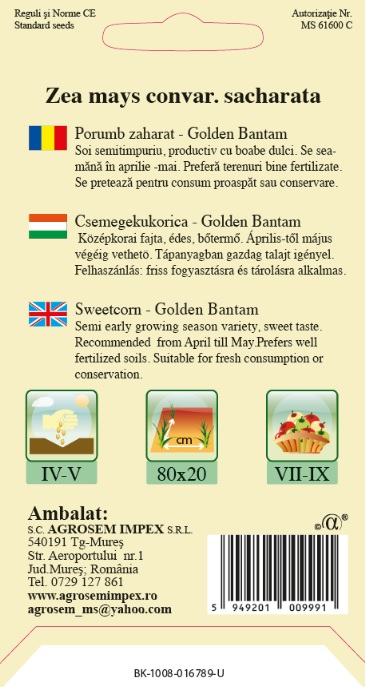 Porumb zaharat - Golden Bantam