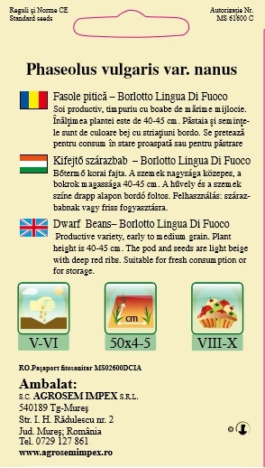 Fasole pitică - Borlotto Lingua Di Fuoco