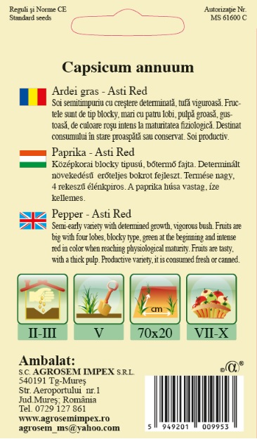 Ardei gras - Asti Red