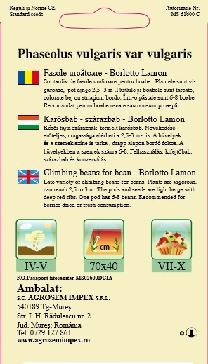 Fasole urcătoare - Borlotto Lamon