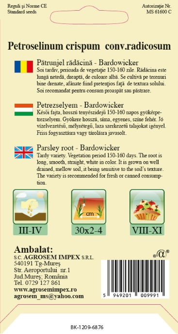 Pătrunjel rădăcină - Bardowicker