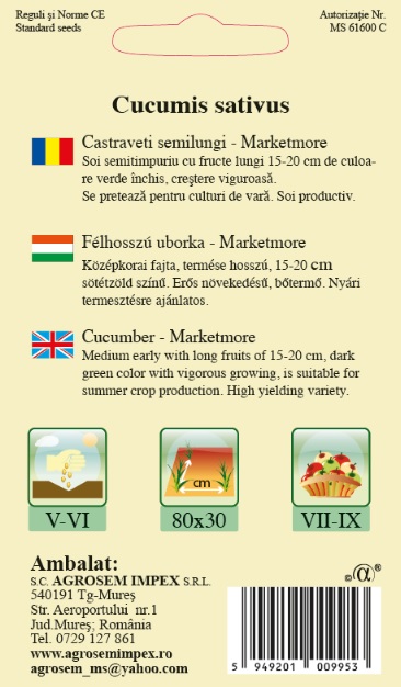 Castraveţi semilungi - Marketmore