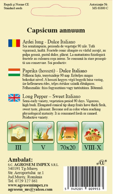 Ardei lung- Dulce Italiano