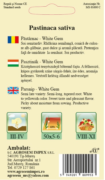 Păstârnac -White Gem