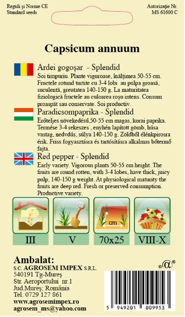 Ardei gogoşar - Splendens