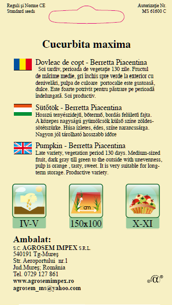 Dovleac de copt-Beretta Piacentina