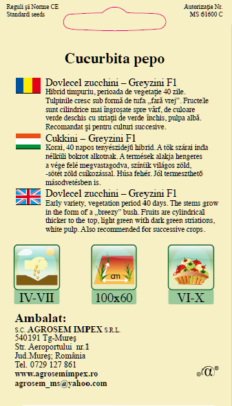 Dovlecel zucchini-Greyzini F1