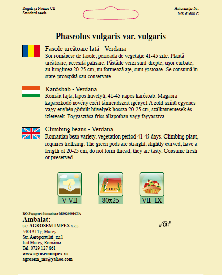 Fasole urcătoare-Verdana