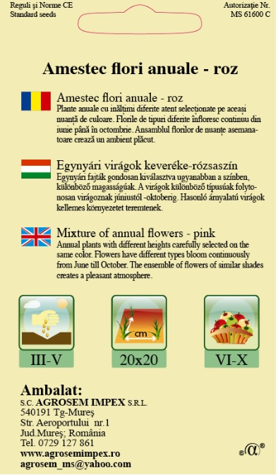 Amestec de Flori Anuale Roz