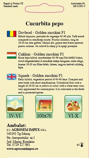 Dovlecel - Golden Zucchini F1