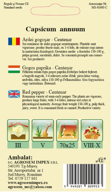 Ardei gogosar - Centenar