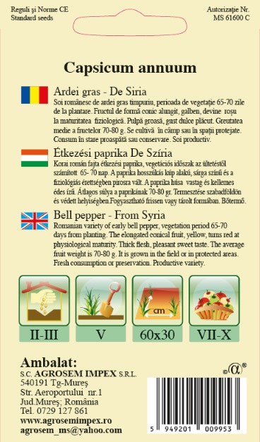 Ardei gras - De Siria